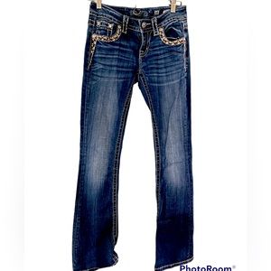 Miss Me Tall Long Bling Signature Boot Stretch Denim Jeans Sz 25